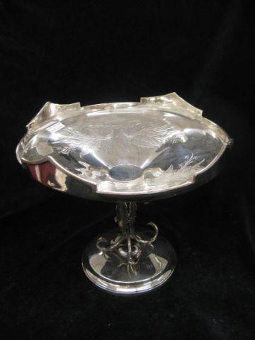 Appraisal: Victorian Silverplate Compote or Centerpiece leaf decor diameter