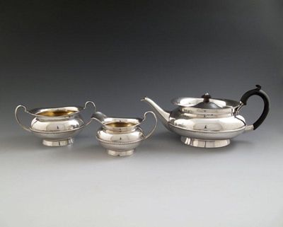 Appraisal: A three-piece silver tea set by J W Benson Limited