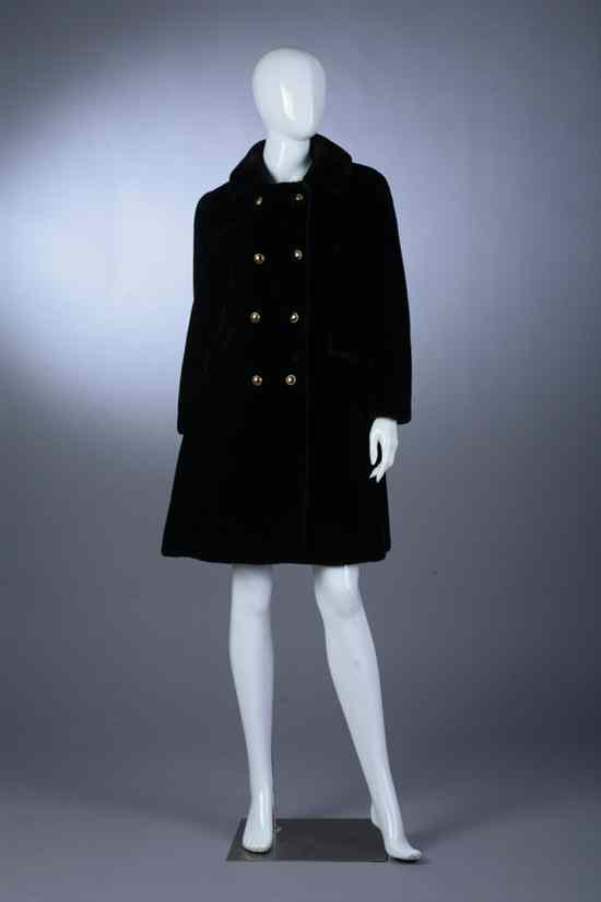 Appraisal: BERGDORF GOODMAN BLACK FAUX FUR COAT