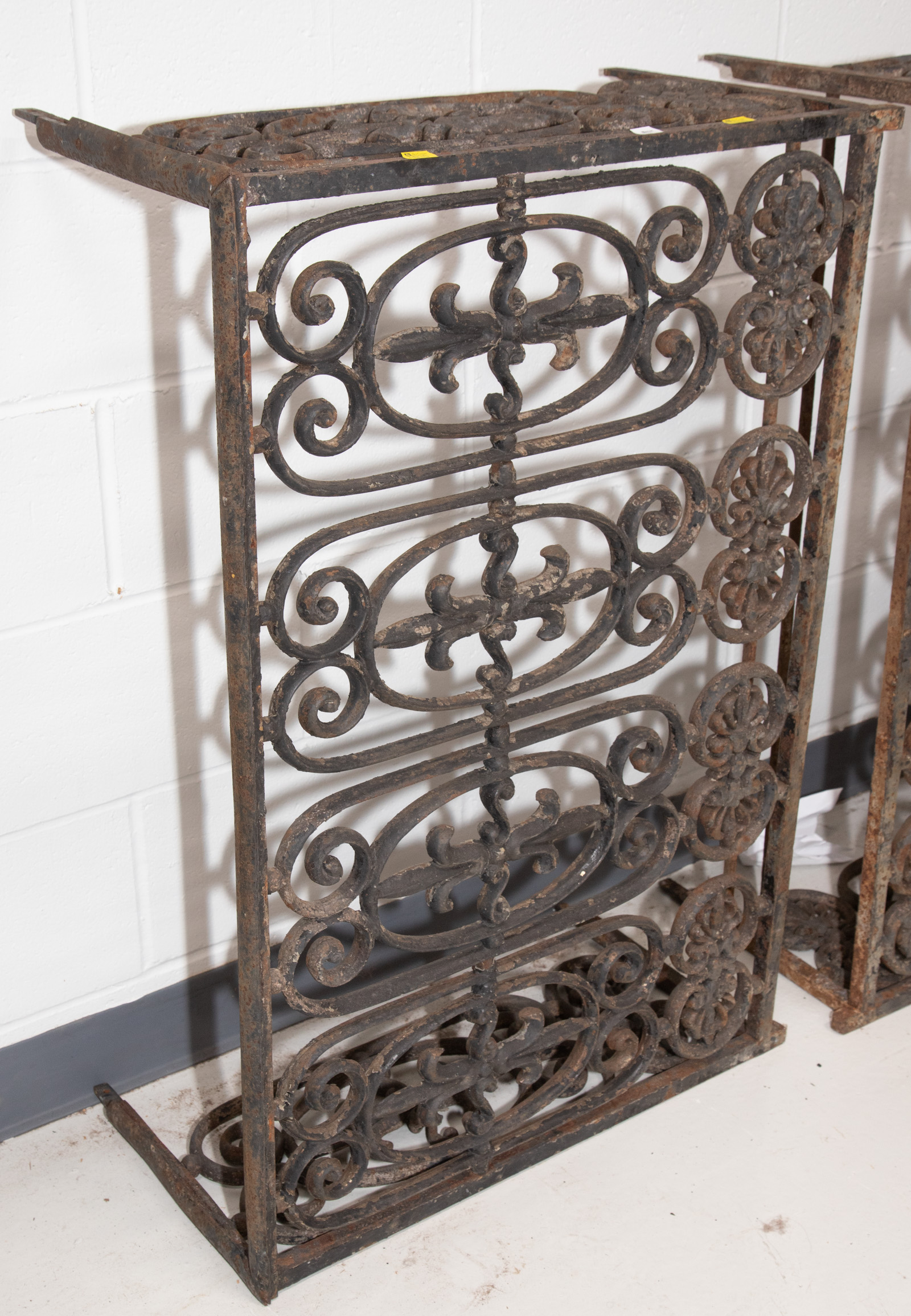 Appraisal: ANTIQUE CAST IRON WINDOW GRATE Later th century in H