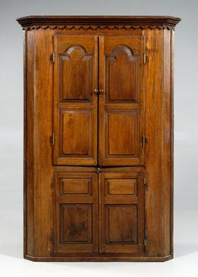 Appraisal: Georgia Chippendale corner cupboard walnut with single-case construction molded and