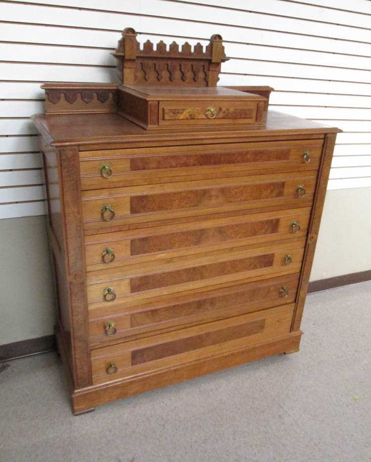 Appraisal: VICTORIAN WALNUT LOCK-BAR CHEST Renaissance Revival American last quarter of