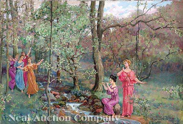 Appraisal: William Fair Kline American - Grecian Women in a Forest