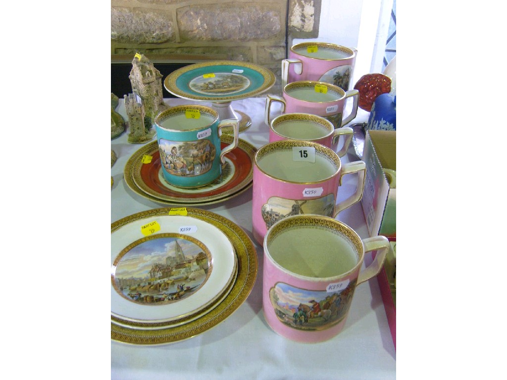 Appraisal: A collection of th century Prattware comprising graduated pink ground