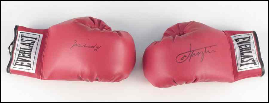 Appraisal: PAIR OF AUTOGRAPHED EVERLAST BOXING GLOVES One is signed by