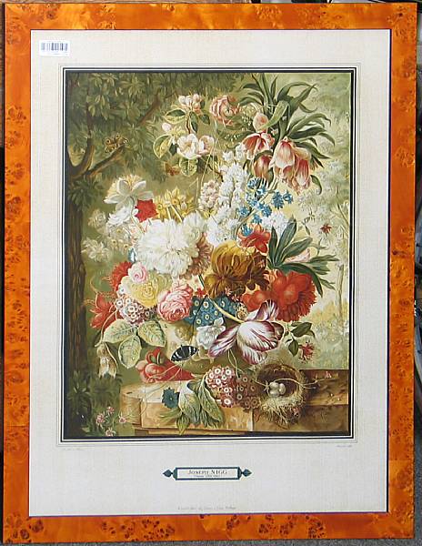 Appraisal: A pair of floral prints after Joseph Nigg - framed