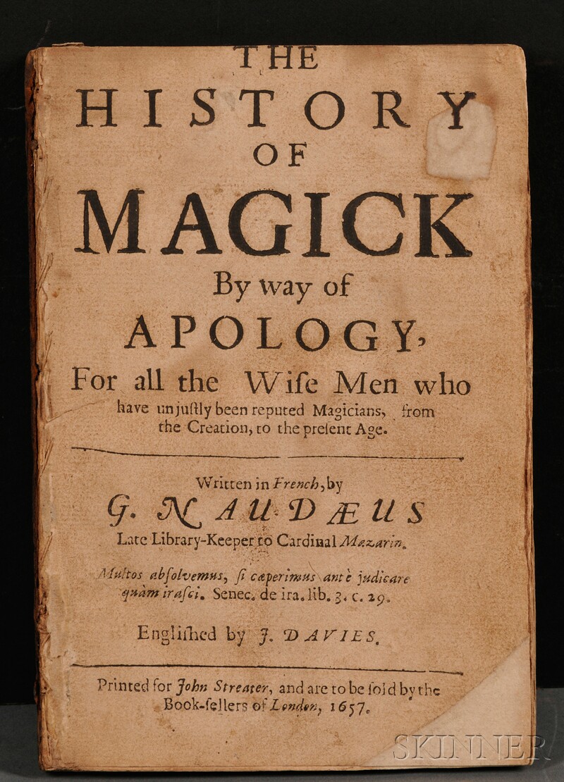 Appraisal: Witchcraft Naude Gabriel - The History of Magick By way