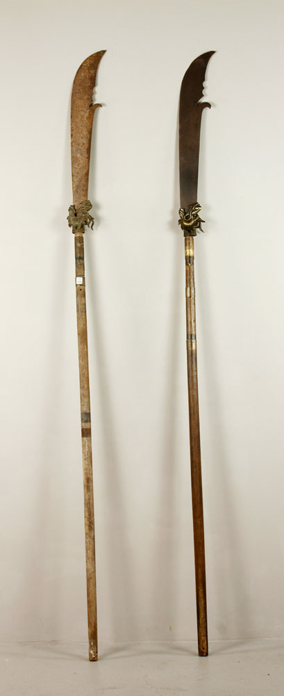 Appraisal: - Two Antique Chinese Pole Weapons Two antique Chinese pole