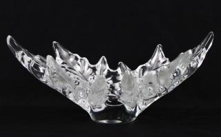 Appraisal: Lalique champs-elysees frosted bowl Good condition Labels Measures inches long