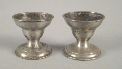 Appraisal: Two Philadelphia open pewter salts late th c with beaded