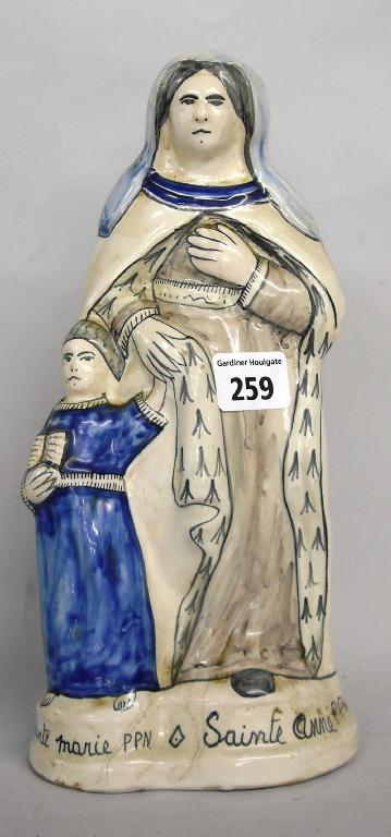 Appraisal: Quimper faience figure of Sainte Marie and Sainte Anne high