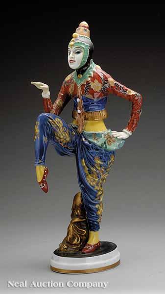 Appraisal: A Rosenthal Porcelain Figure of a Siamese Dancer c after