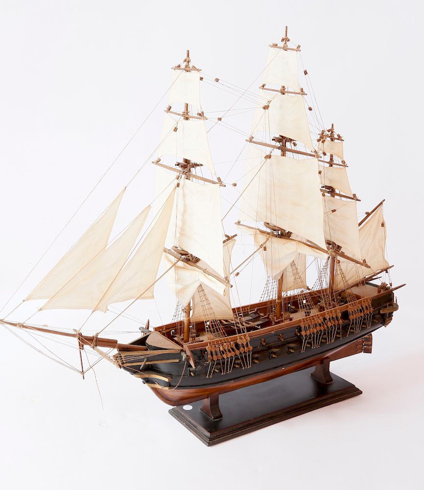 Appraisal: La Belle Poule France Contemporary Man-O-War Three-Mast Ship Model Exclusive