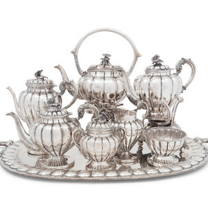 Appraisal: A Mexican Silver Eight-Piece Tea and Coffee Service th Century