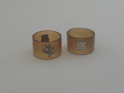 Appraisal: Two Scottish mounted horn napkin rings initialled EM