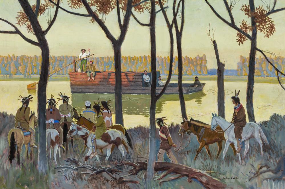 Appraisal: JOHN PHILIP FALTER American - Missouri River Traders oil on