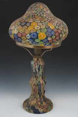 Appraisal: A Vintage Millefiori Art Glass Lamp Measuring apprx - H