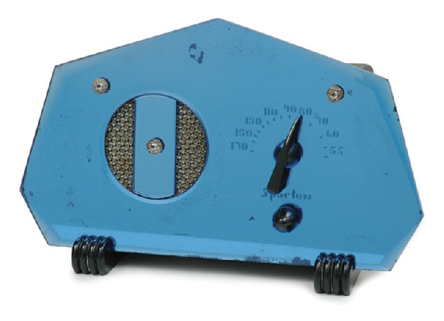 Appraisal: Sparton -GL circa unusual seven-sided blue mirrored radio with black