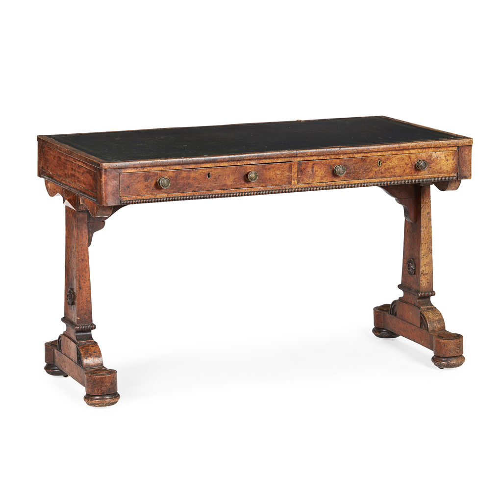 Appraisal: REGENCY POLLARD OAK LIBRARY TABLE IN THE MANNER OF GILLOWS