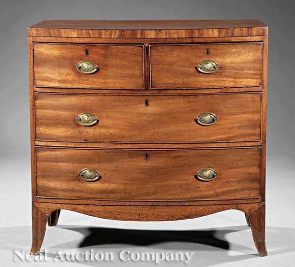 Appraisal: A George III Mahogany Bowfront Chest late th c two