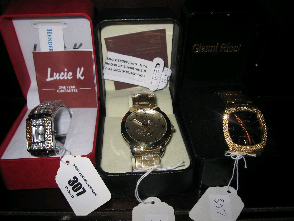 Appraisal: Lot comprising three fashion watches