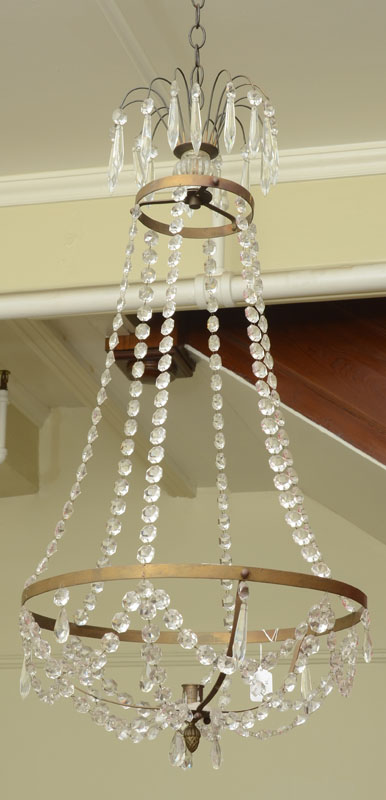 Appraisal: Regency Style Cut-Glass and Single-Light Chandelier x in Estimate -