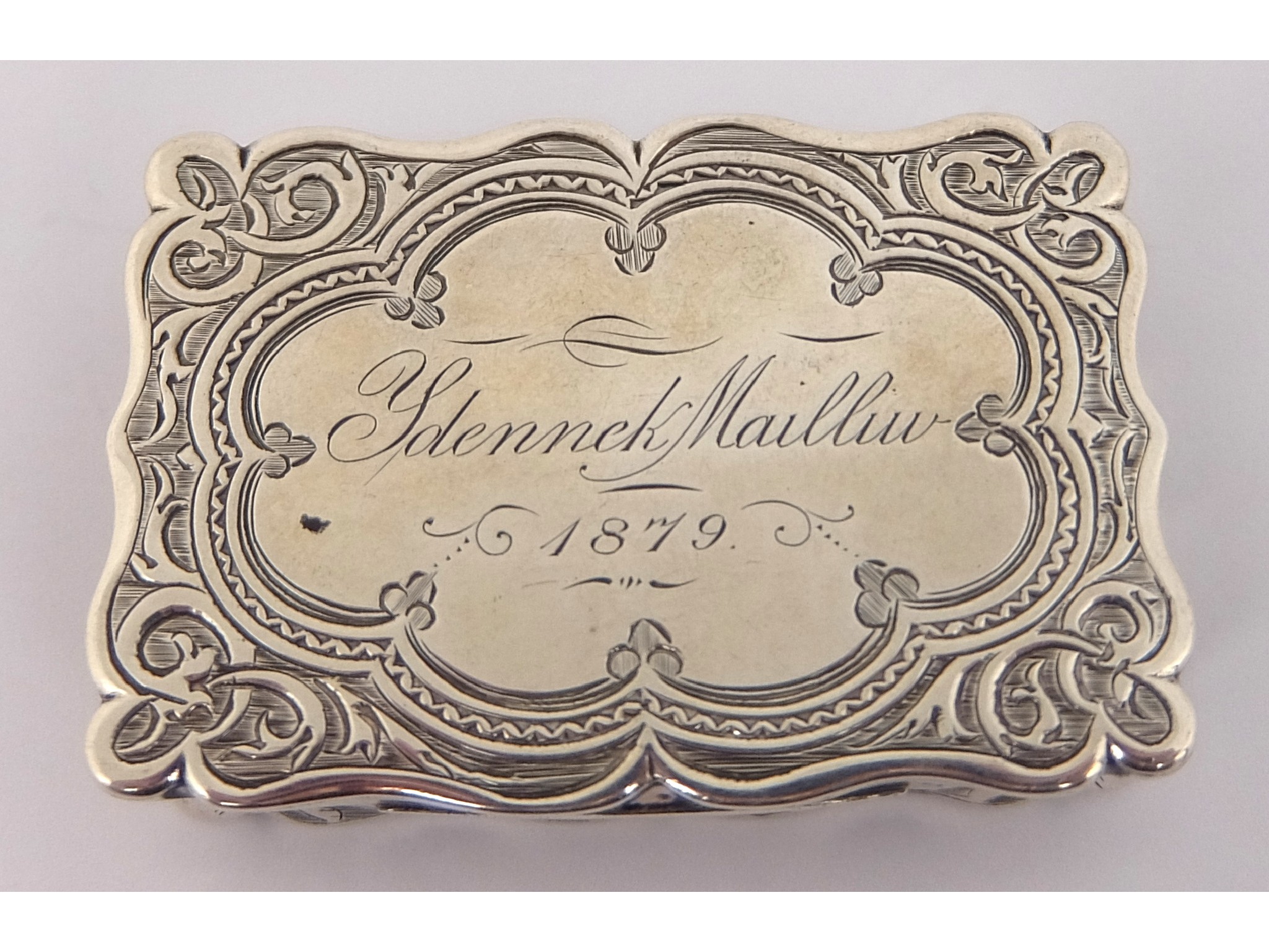 Appraisal: A silver snuff boxby Frederick Marson Birmingham of rectangular shape