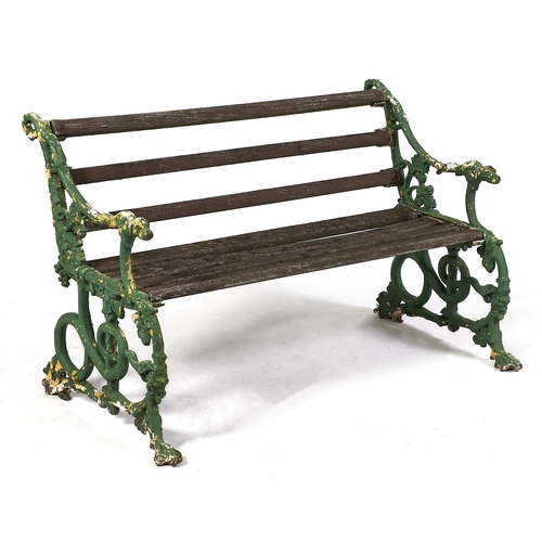 Appraisal: A garden seat with cast iron ends possibly Coalbrookdale Co