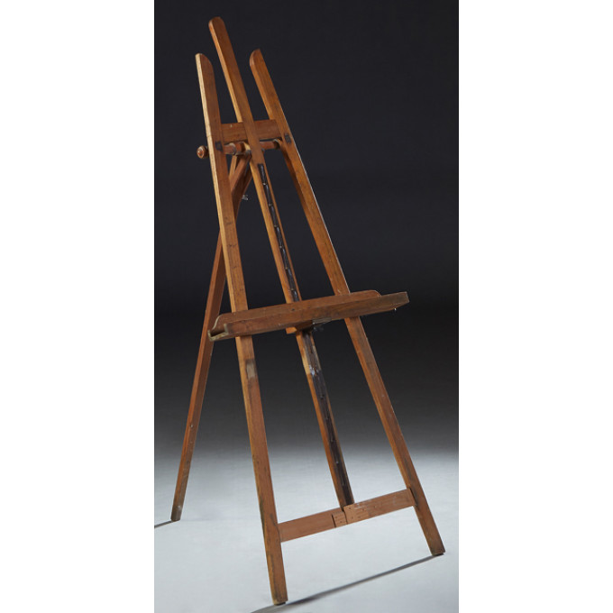 Appraisal: French Carved Beech Artist's Adjustable Easel early th c tripod