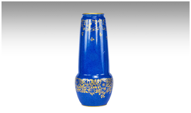 Appraisal: Royal Worcester Vase floral gold pattern on on royal blue