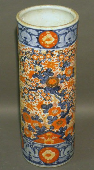 Appraisal: Imari porcelain umbrella stand h x dia