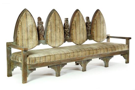 Appraisal: CARVED HALL OR ECCLESIASTICAL BENCH Spain late th-early th century