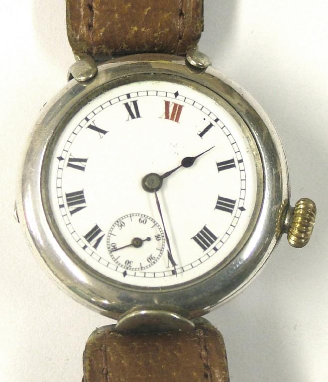 Appraisal: Early silver mid-size wristwatch and also a Valjean jewel gold