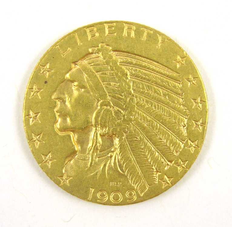 Appraisal: -D U S FIVE DOLLAR GOLD COIN Indian head variety