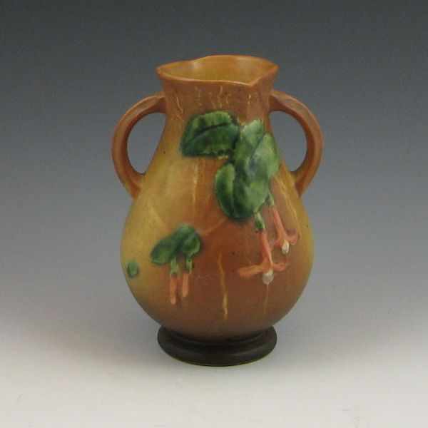 Appraisal: Roseville Fuchsia - '' vase in brown Faintly marked Roseville