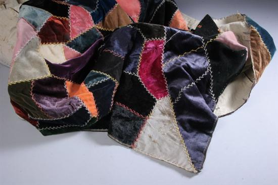 Appraisal: AMERICAN CRAZY QUILT Early th century Sewn from various sizes