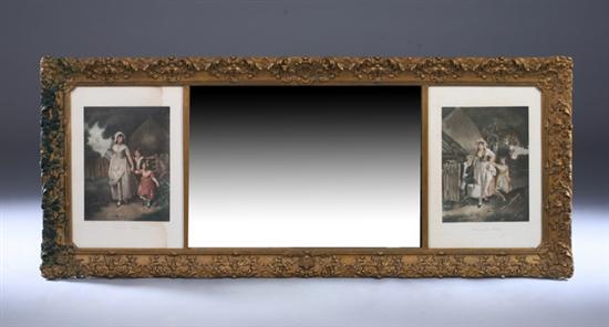 Appraisal: GILT AND GESSO OVERMANTLE MIRROR late th century Horizontal rectangular