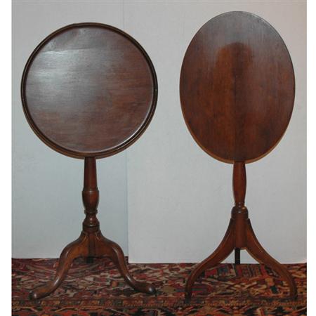 Appraisal: Federal Cherry and Walnut Tilt-Top Tripod Table Together with a