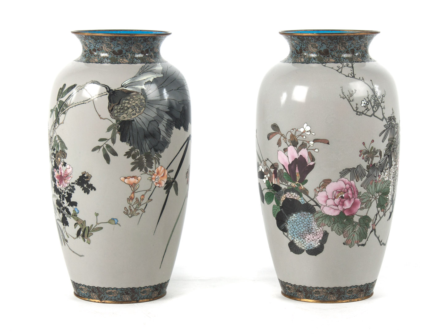 Appraisal: Pair of Japanese cloisonne enamel vases first quarter- th century