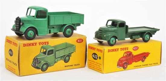 Appraisal: TWO DINKY TRUCKS including Dinky Bedford Truck mid-green body and