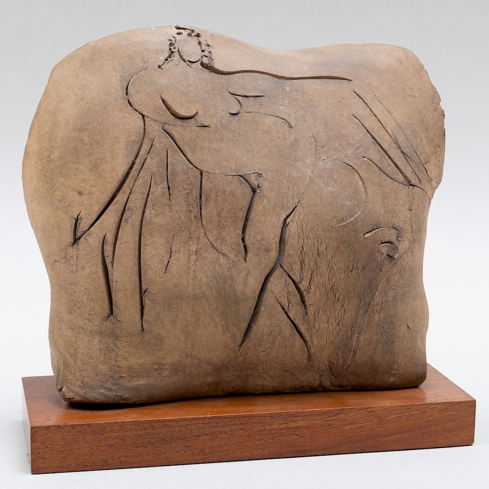 Appraisal: Reuben Nakian - Leda and the Swan Molded clay signed