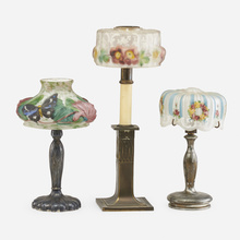 Appraisal: Pairpoint PUFFY BOUDOIR LAMPS COLLECTION OF THREE USA c blown