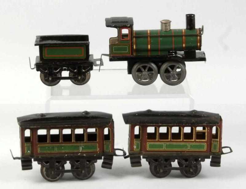 Appraisal: Tin Litho Karl Bub Wind-Up Train Set Description German O-gauge