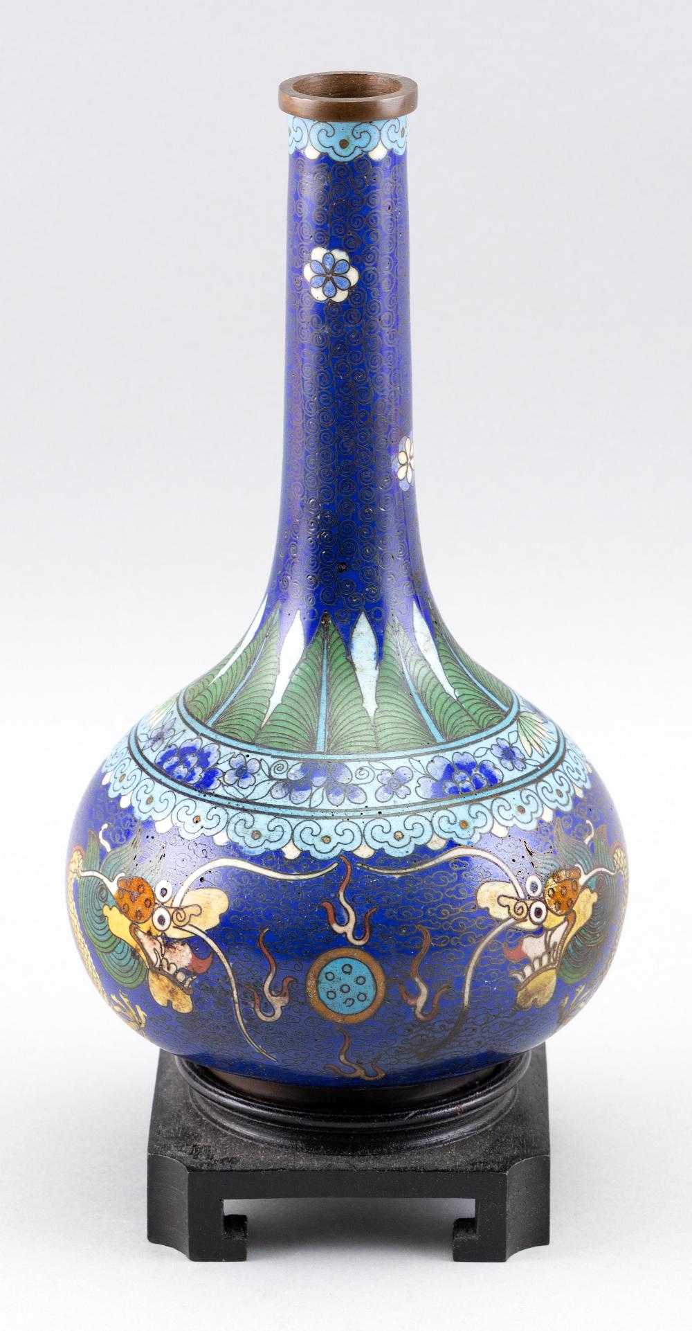 Appraisal: CHINESE CLOISONN ENAMEL BOTTLE VASE LATE TH CENTURY HEIGHT CHINESE