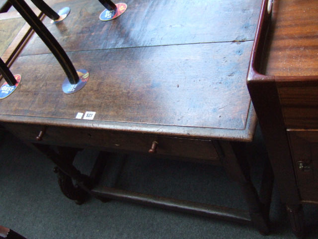 Appraisal: An th century oak side table the double plank top