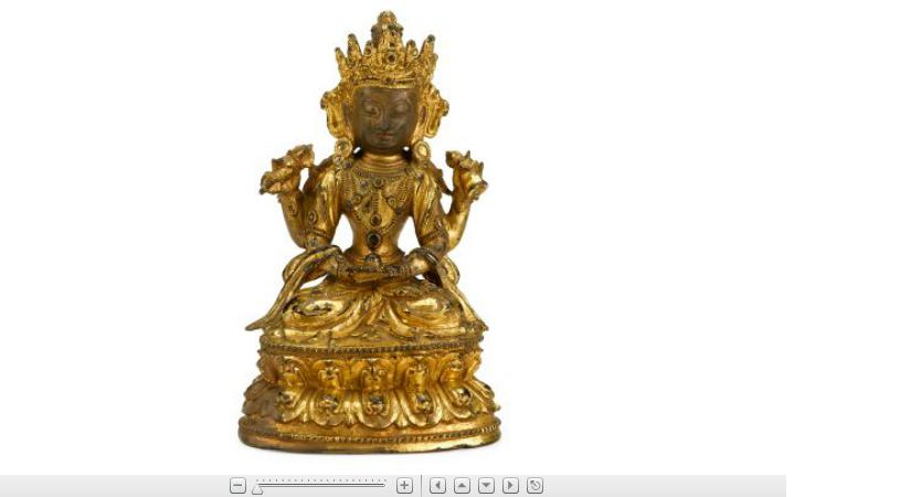 Appraisal: Sino-Tibetan gilt bronze figure of Avalokitesvara th century