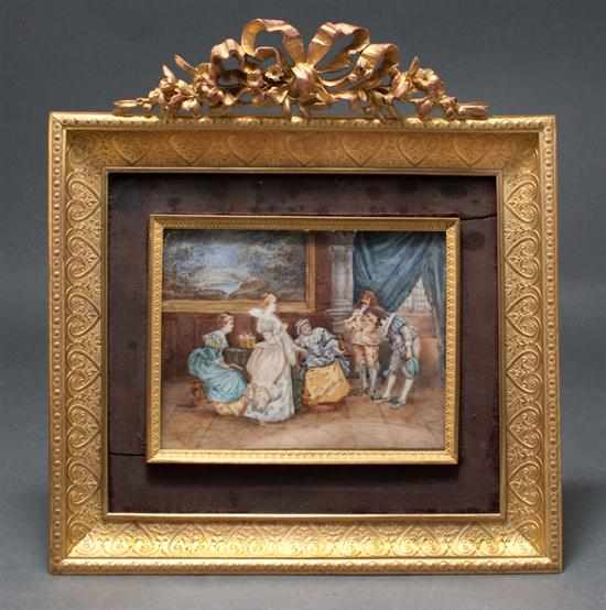 Appraisal: Continental School th century Gouache on ivory miniature of a