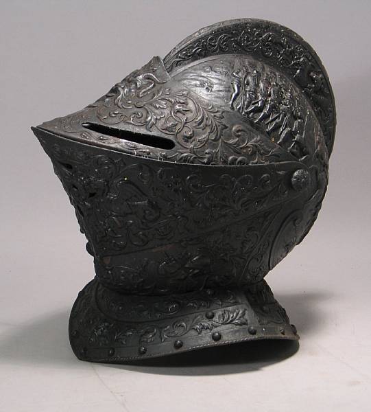 Appraisal: A reproduction Renaissance style parade helmet th or early th