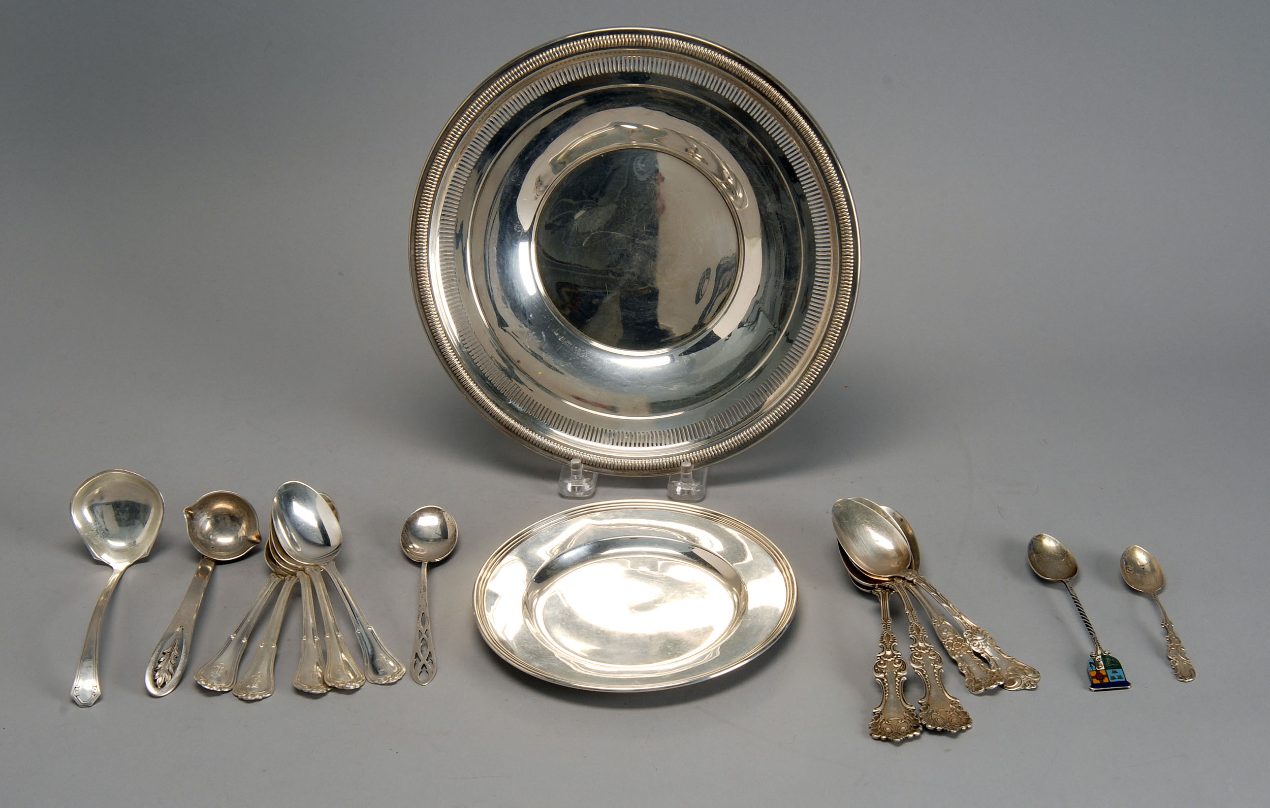 Appraisal: SIXTEEN PIECES OF STERLING SILVER FLATWARE AND HOLLOWWARE by various