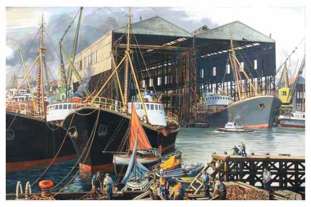 Appraisal: CLARENCE E BLACKBURN - 'Boat sheds Great Yarmouth' signed lower